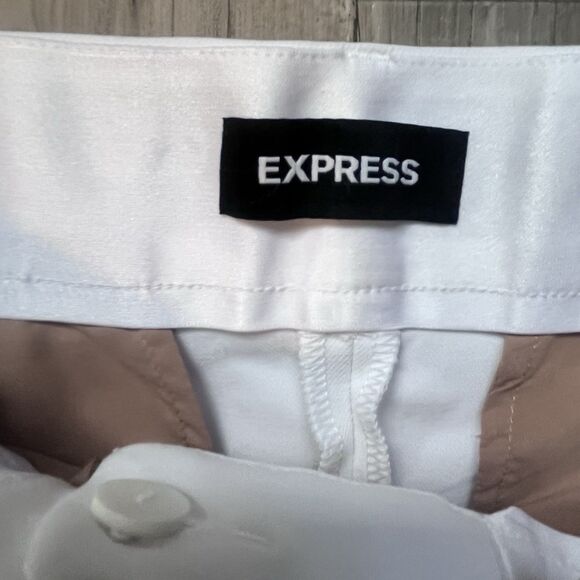 NWT Express Women's 8L White Ankle Super High Rise Stylist Pants Pleated Stretch - Picture 3 of 9